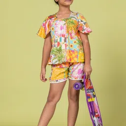 Tura Turi Girls Printed Top with Shorts image 4