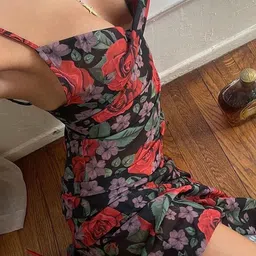 LULU & SKY Floral Print Cowl Neck Sheath Maxi Dress image 4