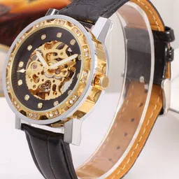 FORSINING Men Double Row Hollow Back Automatic Mechanical Watch With Leather Strap-picture-35