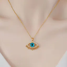 Designs & You Gold-Plated Stainless Steel Stones Studded Contemporary Pendant With Chain-picture-19