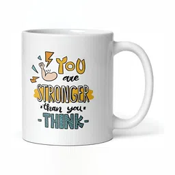 Mr UVD White & Yellow Typography Printed Ceramic Glossy Mug - 350 ml-picture-30