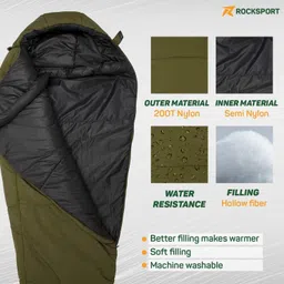 rocksport Karakoram -7°C to +3 °C(Military Green, 2.5kg) Sleeping Bag image 4