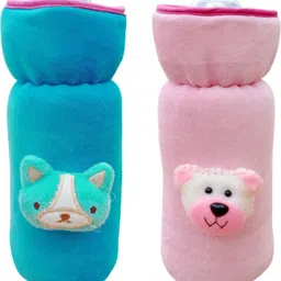 the little lookers Bottle Cover for /Wide Neck Feeders Soft Plush Stretchable Baby Feeding Bottle Cover with Easy to Hold Strap | Suitable for 260ml & 330ml (Pack of 2)-picture-24