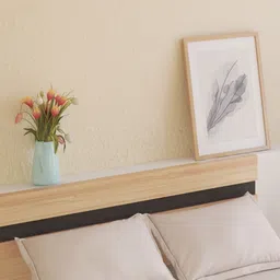 Home Centre Off White 210 TC Queen Bedsheet with 2 Pillow Covers image 4