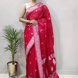 CaniBani Woven Design Zari Silk Blend Banarasi Saree image 4