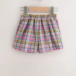 NEXT Girls Checked Mini Skorts with Tights image 2