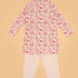 indus route by Pantaloons Boys Floral Printed Regular Pure Cotton Kurta with Pyjamas image 2