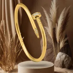 RKB Sales Women Cubic Zirconia Antique Gold-Plated Kada Bracelet-picture-17