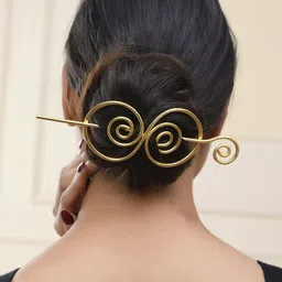 Silvermerc Designs Metal Hair Barrette With Stick-image-17