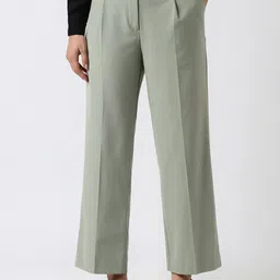 Van Heusen Woman Women High-Rise Pleated Relaxed Fit Formal Trousers-picture-11