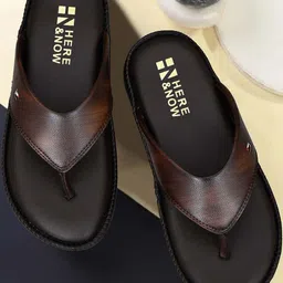 HERE&NOW Men PU Brown With TRP Sole Comfort Sandals-picture-13