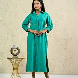 INAAYA JAIPUR Women Embroidered Maternity Maxi Dress-picture-18