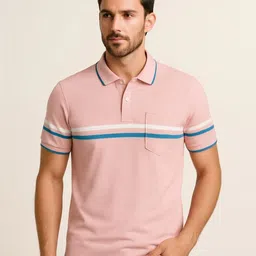 Austin wood Striped Polo Collar Cotton T-shirt-picture-41