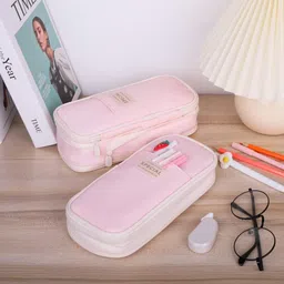 Large Capacity Hangable Triple Layer Pencil Case Pen Pencil Pouch For Kid's Cartoon Printed Compass Box Art Canvas Pencil Boxes-image-48