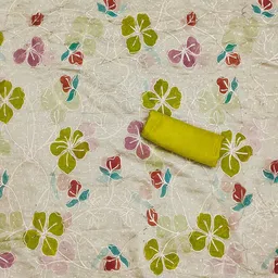 HERE&NOW Floral Embroidered Sequinned Unstitched Dress Material image 4