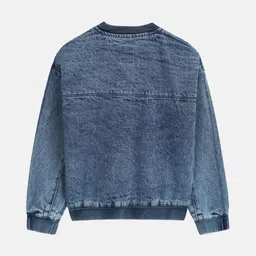 Allen Solly Junior Boys Stand Collar Denim Jacket image 4