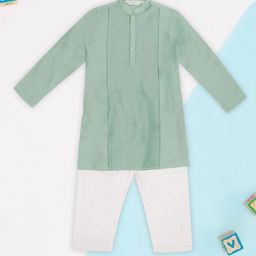 indus route by Pantaloons Boys Striped Mandarin Collar Straight Kurta With Pyjamas-picture-31
