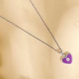 GIVA Rhodium-Plated Heart Shaped Pendants with Chains-picture-19