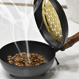 DSH Crafting Your Curiosity Black & Yellow Dhoop Dani Sambrani Burner image 3