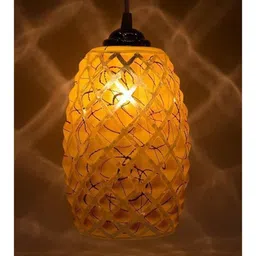 1ST TIME Yellow & White Textured Abstract Shaped Ceiling Lamp-picture-18