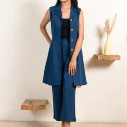 PRIDEWEAR Notched Lapel Collar Blazer With Top & Trousers Co-Ords image 4