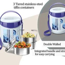 milton Blue 3 Containers Lunch Box image 3