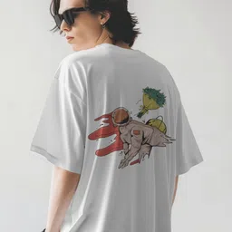 SENO TEX Men Graphic Printed Round Neck Cotton Oversized T-shirt image 2