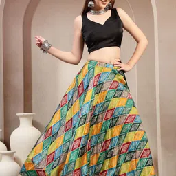 Moda Rapido Bandhani Printed Maxi Flared Skirt image 2