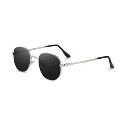 Being Better Unisex Grey Lens & Gold-Toned Round Sunglasses with image 2