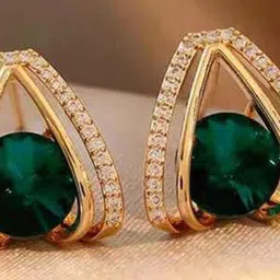 Celestique Korean Cubic Zirconia Studded Circular Shaped Studs image 4