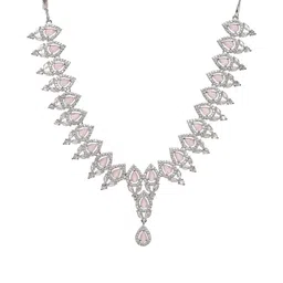 TRINK Rhodium-Plated American Diamond Studded Jewellery Set image 3
