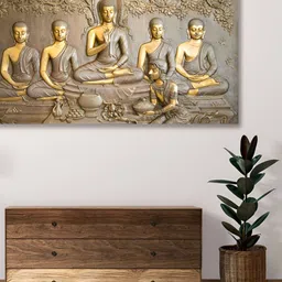 nestroots Beige & Gold-Toned 1 Piece Canvas Other Wall Paintings-picture-33