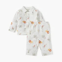 Juniors by Babyshop Boys Printed Pure Cotton Shirt With Pyjamas-picture-15