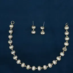 Rujve Jewellery Women Gold-Plated Cubic Zirconia Stone Studded Jewellery Set-image-93