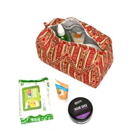 Block N Style Block Printed Border Trail Quilted Makeup Pouch-image-16