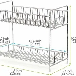 waymore Containers Kitchen Rack Wall Mount Kitchen Spice Rack with|Kitchen Organizer|Bartan Stand|Bath Storage Steel image 4