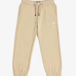 Tommy Hilfiger Europe Boys Logo Printed Pure Cotton Relaxed-Fit Mid-Rise Joggers-image-65