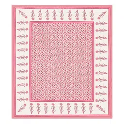 Myntra Elegant Homes Pink & White Printed 180 TC Cotton King Bedsheet Set 2.75 m x 2.25 m image 5