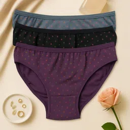 Nakshu Pack of 3 Printed Pure Cotton Mid-Rise Hipster Briefs-picture-30