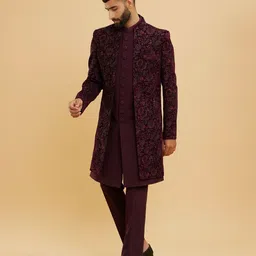Twamev Men Embroidery Thread Work Sherwani Set image 3