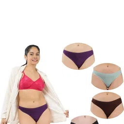 ORLIZEA Pack of 4 Women Low-Rise Cotton Blend Thongs-picture-30