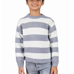 Rebiva Kids Striped Woollen Pullover Sweaters-picture-16