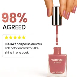 FLiCKA Tomato Nail Paint Gel Finish, High Shine & Luxurious Finish Shade No - 27 image 4