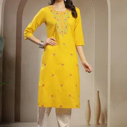 Sangria Women Ethnic Motifs Printed Festive Cotton Straight Kurta-image-87