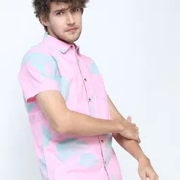 LOCOMOTIVE Men Cutaway Collar Solid Cotton Slim Fit Casual Shirt image 3