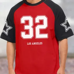 Cool Plus Men Varsity Printed Round Neck Cotton Oversized T-shirt image 4