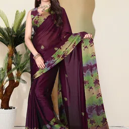 MAGNEITTA Floral Pure Chiffon Designer Saree-picture-12