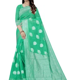 Florence Woven Design Zari Pure Cotton Banarasi Saree-picture-24