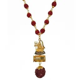 SHANKHRAJ MALL Gold-Plated Circular Pendants with Chains image 2