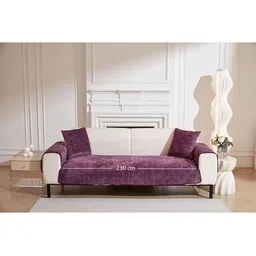 HOMETHREADS Multicoloured & Purple 5 Piece Sofa Cover image 4